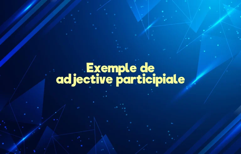exemple de adjective participiale