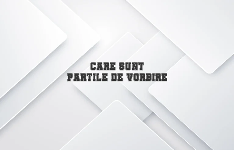 care sunt partile de vorbire